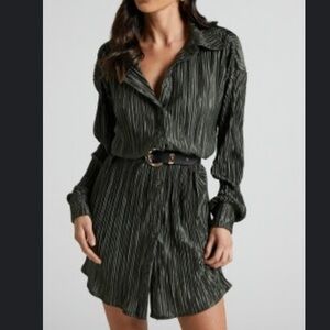 Beca Mini Dress - Crinkle Button Up Shirt Dress (8)